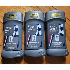 Lot of 3 Dove Men+Care 72H FIFA Striker Swag Antiperspirant 2.6 oz. Quick Ship